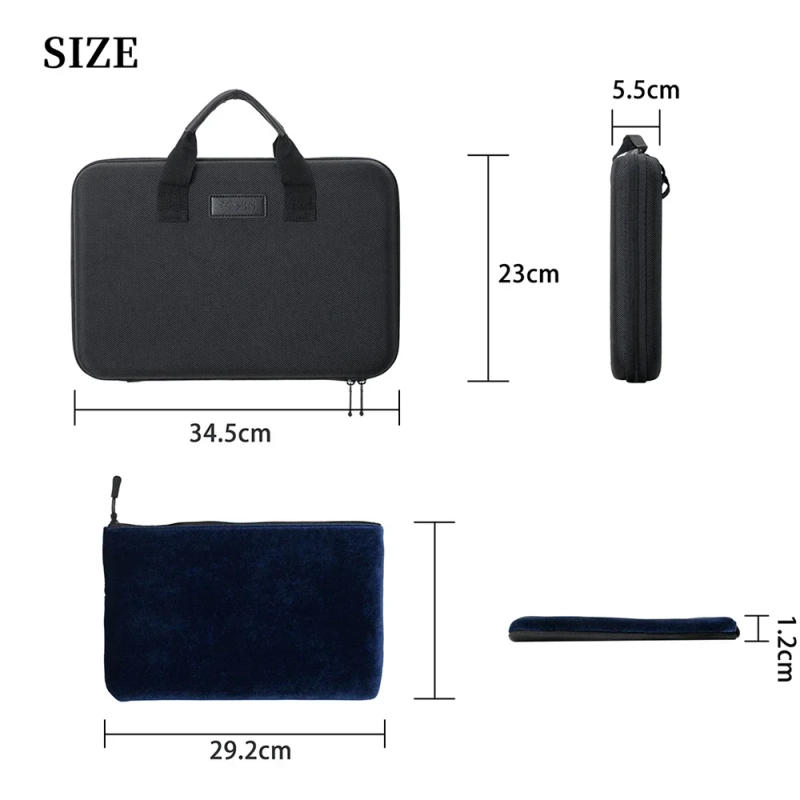 Description Picture 2 of itemSLADE Handbag Universal For Soprano/Alto/Tenor Sax Clarinet Flute Head Mouthpiece Box Can Store 12Pcs Storage Musical Fitting