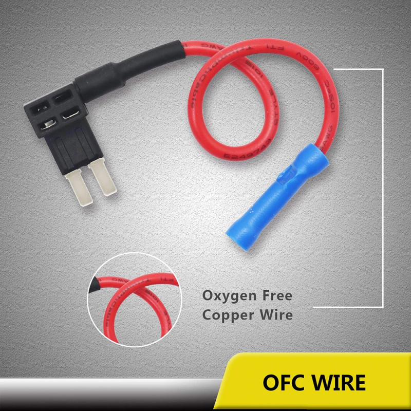 Description Picture 4 of itemFT4-10 10 Pack 12V Car Add-a-Circuit Fuse Tap Adapter ACZ Blade Fuse/Micro 2 Fuse with 10pcs 10A and 20A Fuses