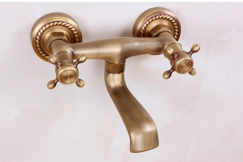 Description Picture 3 of itemAntique Copper Basin Faucet Sink Dual Handles Bathroom Tub Faucet Bath Room Supplies