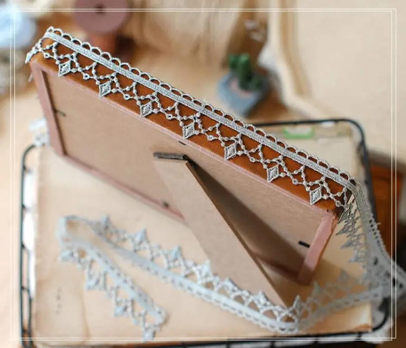 Description Picture 4 of item3 Yards Wedding Dress Fluorescent Lace Applique Gold Silver Thread Venice Lace Accessories Trim Stage Performance Decoration