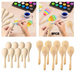 8x Wooden Maracas for Kids Adults DIY with Clear Sound Hand Painted Maracas Mini Hand Painted Maracas Craft Toys Craft Decor