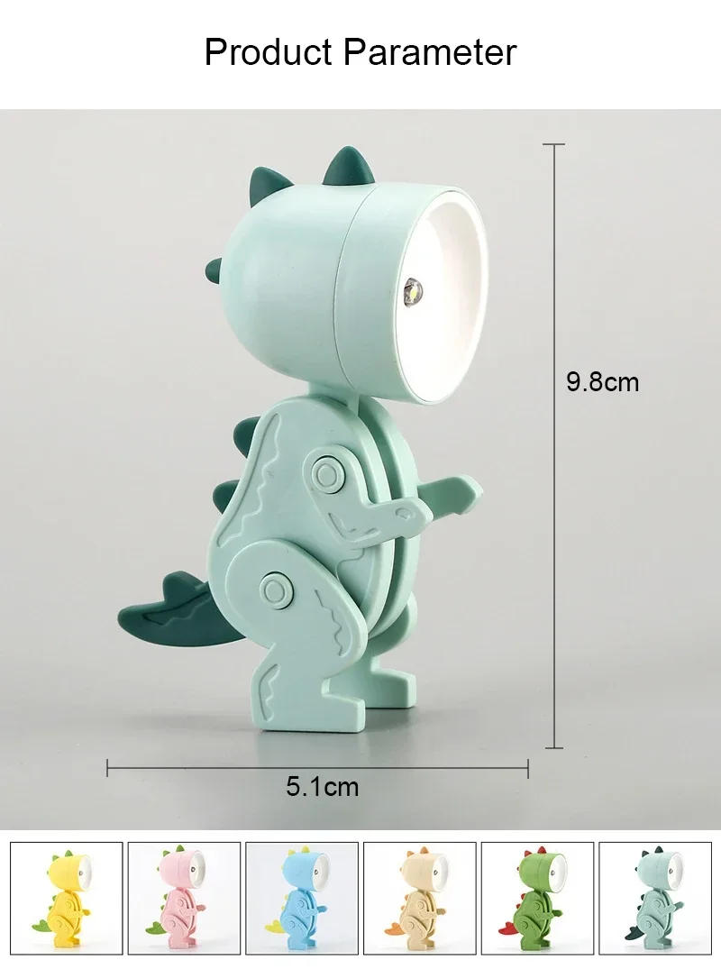 Description Picture 2 of itemMini Dinosaur Night Light Battery Magnetic Folding Nights Lamp Bedroom Bedside Table Ornaments Children's Toys LED Night Lights
