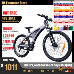 HX Q5 Ebikes 2000W Adults Electric Bike 57KM/H Electric Bicycle 27.5 Inch Removable battery Electric E Bikes Mountain Ebike