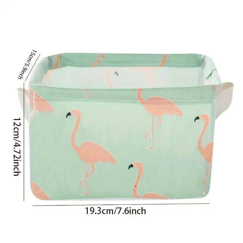 Description Picture 4 of item1pc Cotton Linen Fabric Waterproof Desktop Sundries Basket Storage Box Cosmetic Toy Organizer Underwear Socks Clothes Storagebag