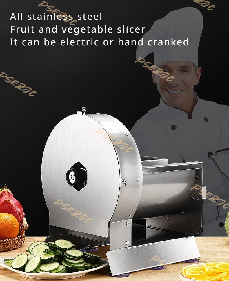 Description Picture 2 of itemMulti Functional Stainless Steel Electric and Manual Lemon Fruit and Potato Kitchen Slicer for Household and Commercial Use