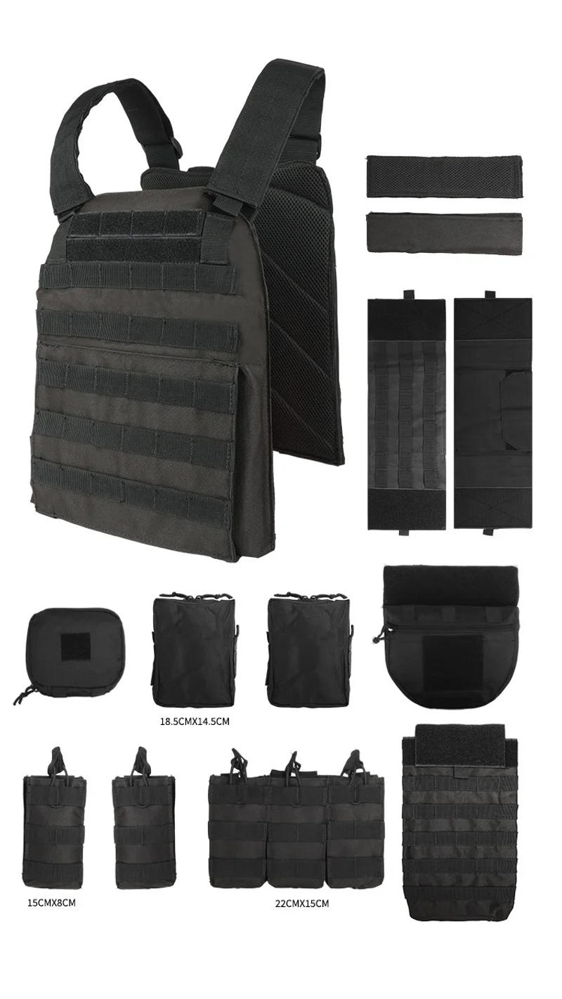 Description Picture 2 of itemYAKEDA Tactical Plate Carrier Vest Camo Molle Magazine Pouches Hunting Full Protection Tactical Vest With Hydration Carrier Bag