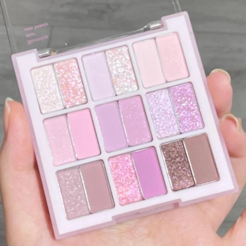 Description Picture 5 of item18 Colors Color Blocking Eyeshadow Palette Korean Makeup Summer Ice Cream Color Eyeshadow Pink  Purple Makeup Palette Cosmetics