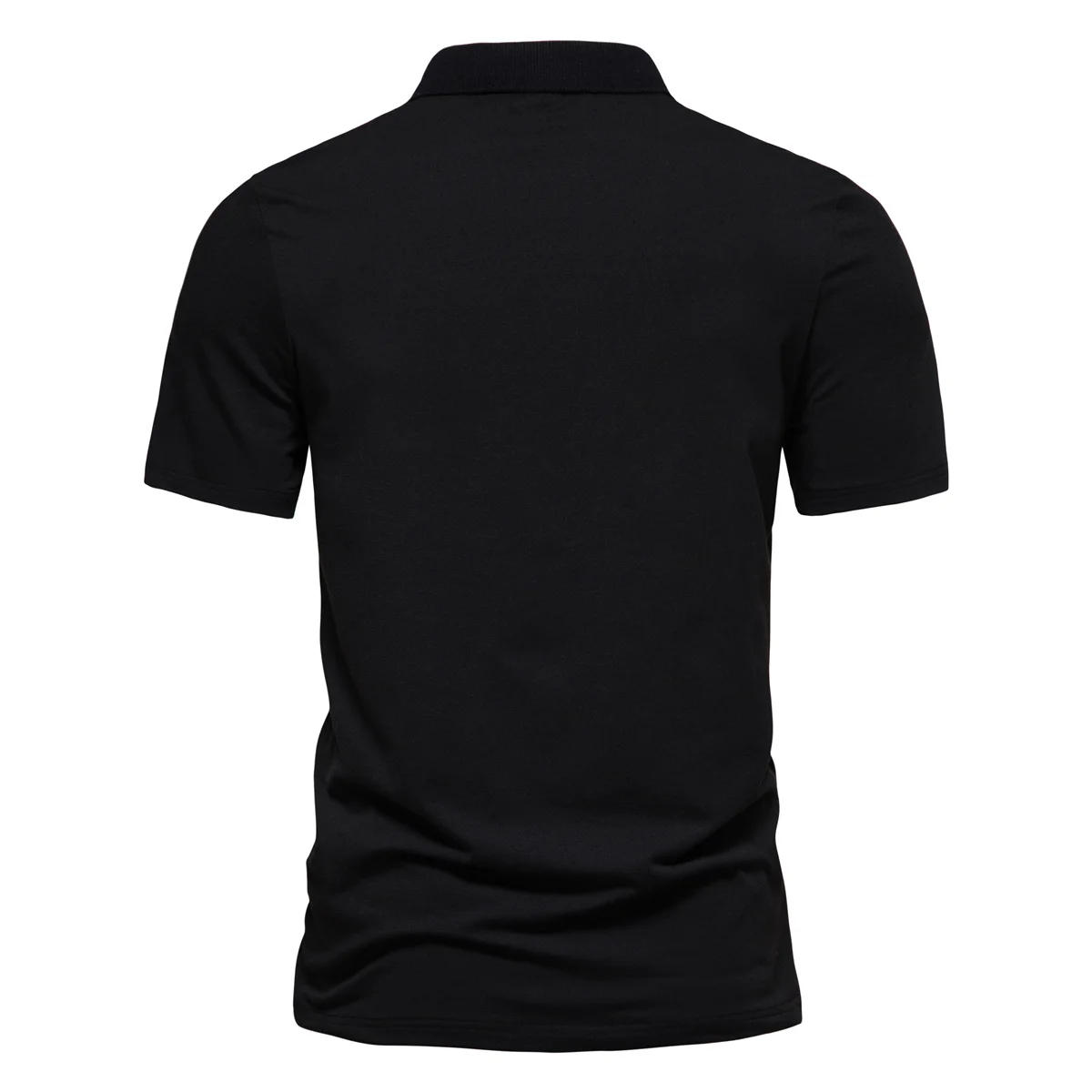 Description Picture 6 of item2024 New Men's T-shirt Fashion Printing Casual T-shirts Lapel Slim Short-sleeved Business Office Tee Europeansize