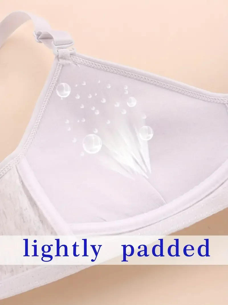 Description Picture 5 of item2 PCS Women Bra Wireless Underwear 100 Cotton Lining Pure Cotton Fabric Breathable Black Incanus Sports Fitness Yoga Casual