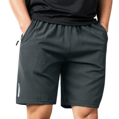 Male Summer Sport Short Pants Fashion Quick Drying Adjusted Drawstring Loose Shorts Zipper Pocket Baggy Trousers Comfy Sweatpant