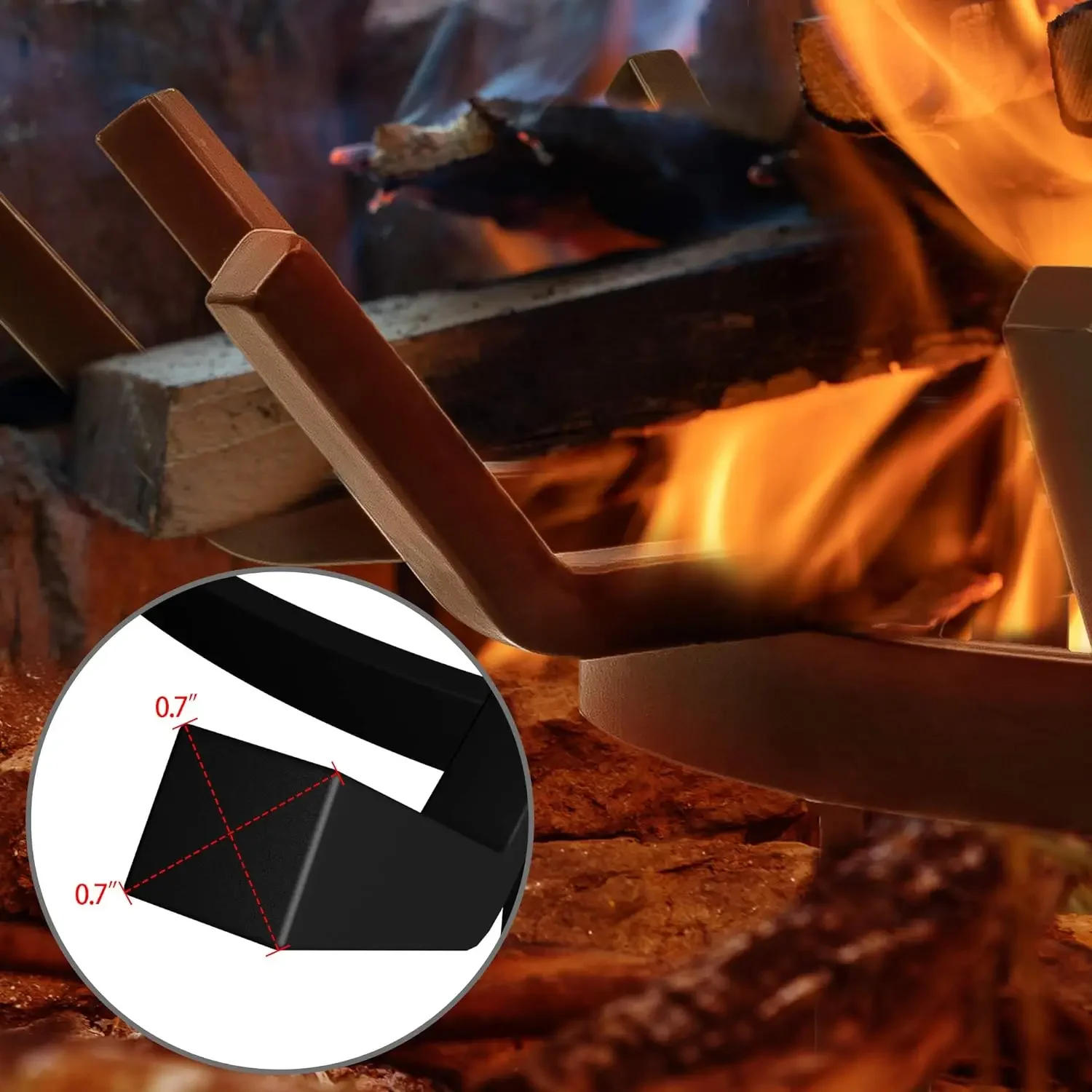 Description Picture 3 of itemAMAGABELI GARDEN & HOME 24in Fire Grate Log Grate Wrought Iron Fire Pit Round Spider Wagon Wheel Firewood Grate Heavy