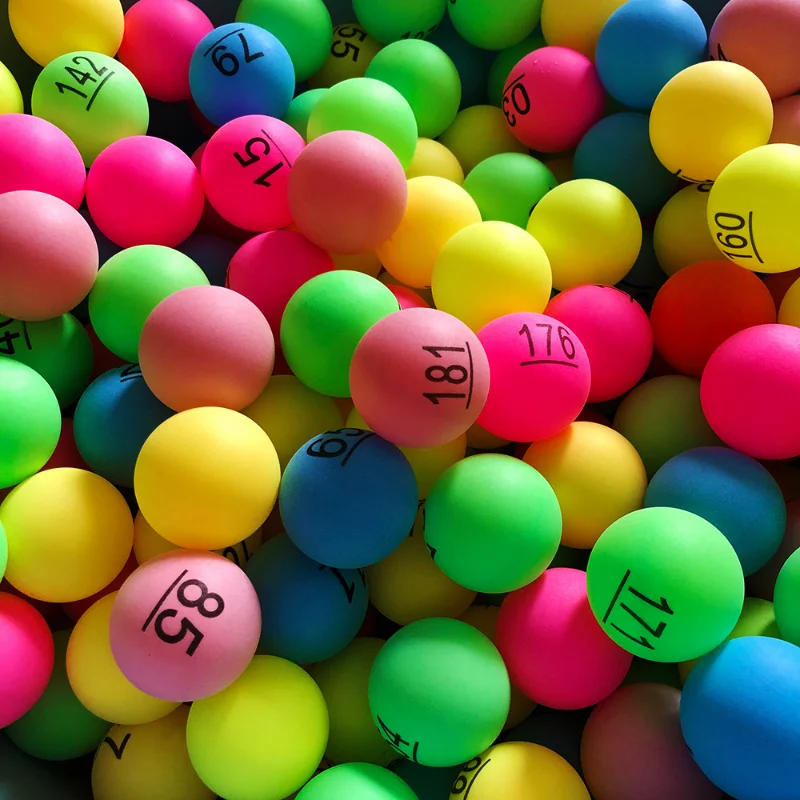 Description Picture 4 of item100pcs/bag Colorful Numbers Ping Pong Balls 40mm Table Tennis Mixed Colors Balls for Entertainment Lottery Family Games Activity