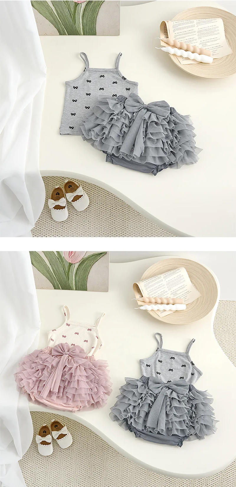 Description Picture 6 of itemBaby Vest 2025 Summer Bow Printed Vest Top for Little Girls, Suspender, Stylish Outdoor Wear, Thin Design