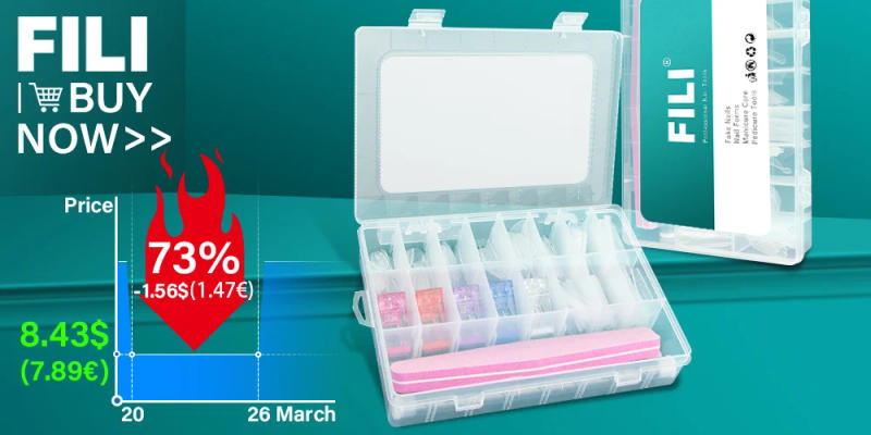 Description Picture 2 of itemFILI NEW Stiletto Coffin Dual Form Nail Extension System Full Cover False Tips Quick Building Mold Top Forms Acrylic Upper Forms