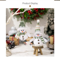 Christmas Decoration Glowing Green Knitted Hat With Light Christmas Snowman Doll Ornament Party New Year Home Atmosphere Props