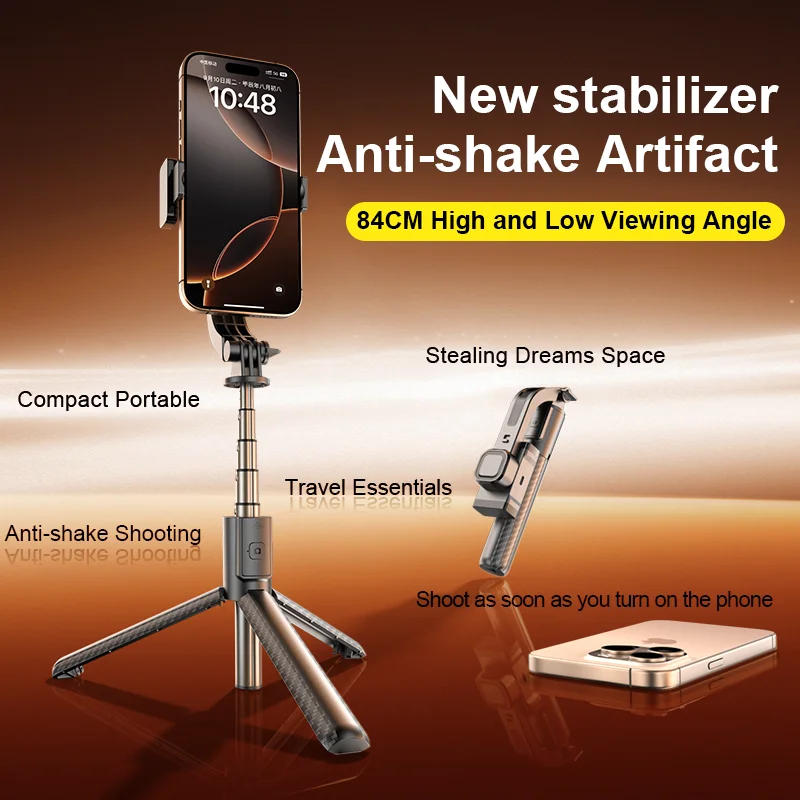 Description Picture 2 of itemHandheld Gimbal Stabilizer for Smartphone 1-Axis with Selfie Stick Tripod Stand Wireless Bluetooth Remote for iPhone Android