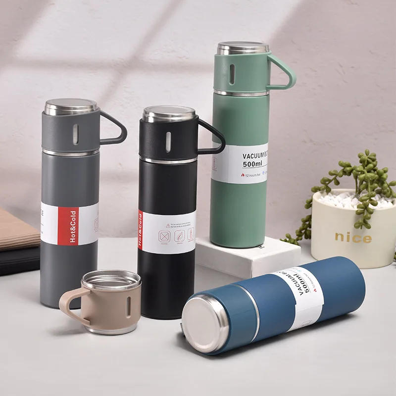 Description Picture 4 of item500ML Stainless Steel Vacuum Flask Gift Set Office Business Style Thermos Bottle Outdoor Hot Water Thermal Insulation Couple Cup