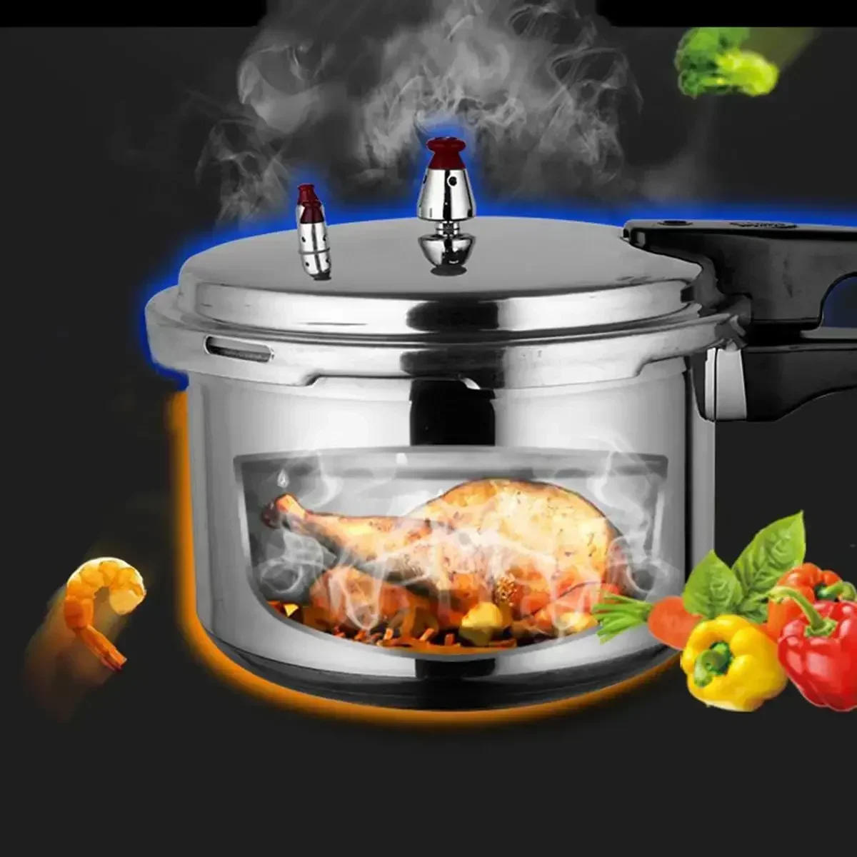 Description Picture 3 of item3/4/5L Aluminium Alloy Kitchen Pressure Cooker Gas Stove Cooking Energy-saving Safety Protection Outdoor Camping Cookware