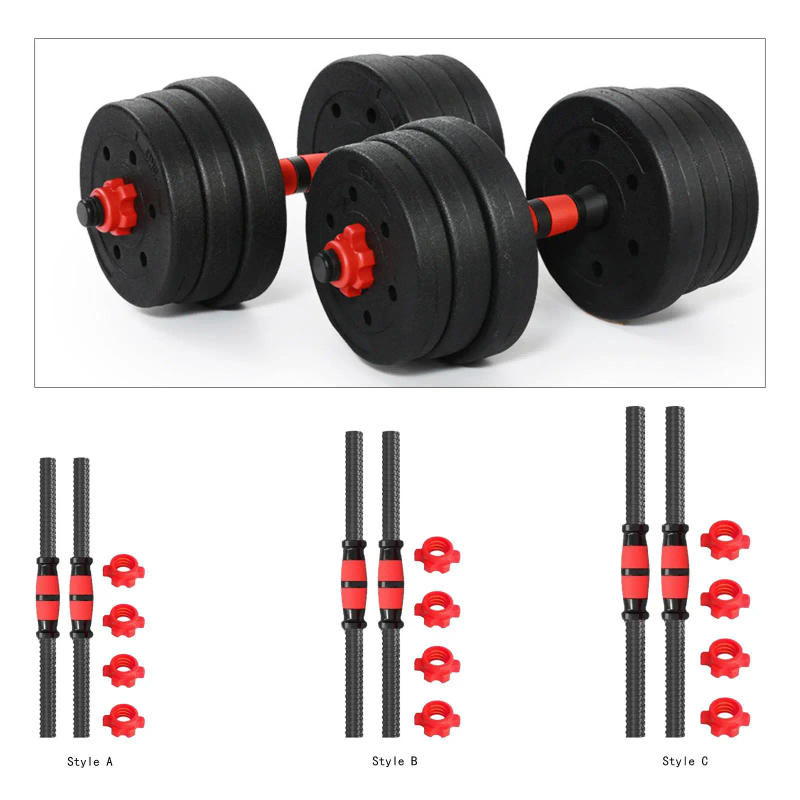 Description Picture 5 of item2x Dumbbell Rod Threaded Adjustable Durable with 4 Collars Dumbellsweights Set