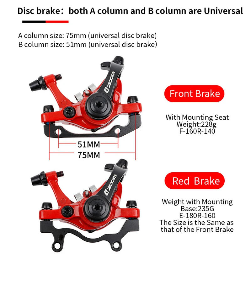Description Picture 4 of itemZOOM DB680 MTB Double Driver Disc Brake IS/PM 160mm Mountain Bike Mechanical Caliper Dual Piston Electric Bilateral Drive Bicycl
