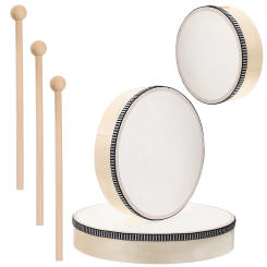 3 Pcs Tambourine Professional Drum Aldult Musical Instrument Adult Wood Tambourines Adults Child
