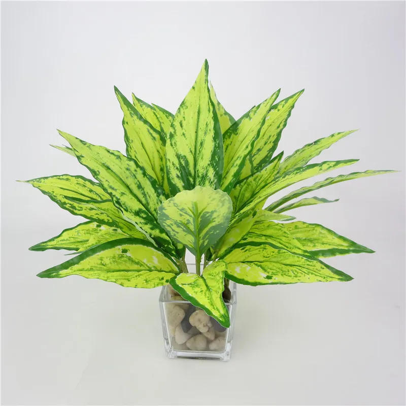 Description Picture 4 of itemArtificial Green Plant Leaves Plastic Evergreen Yellow Magnolia Fake Flower Home Living Room Decoration Simulation Plants Leaf