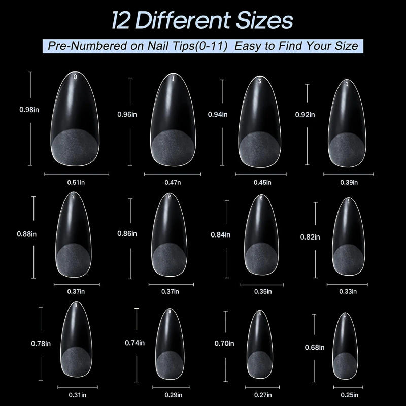 Description Picture 5 of item240pcs Almond False Nail Tips Full Half Cover Nails Frosted Matt Stiletto Short Fake Nail Extension For Salon