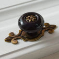 1 PC Ceramic Handles for Furniture Kitchen Cabinet Handle for Kids Wardrobe Pulls Antique Bronze Door Knobs with Backplate