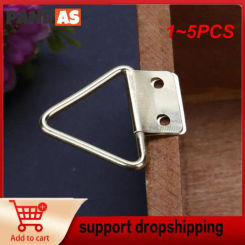 1~5PCS Golden Triangle Double Hole Hanging Picture Frame Hardware Hook Home Decor Wall Mount Hanger Hook Ring Iron 3.2 X 2.85cm