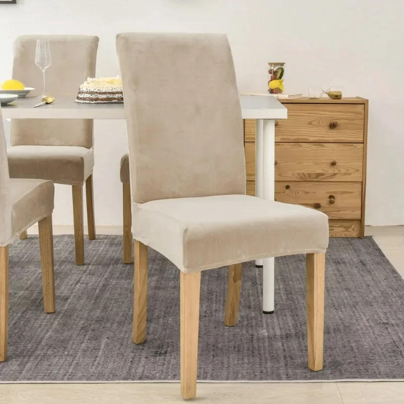 Description Picture 4 of itemVelvet Chair Cover for Dining Room Spandex Stretch Super Soft Chair Slipcover for Kitchen Home Hotel Wedding Banquet