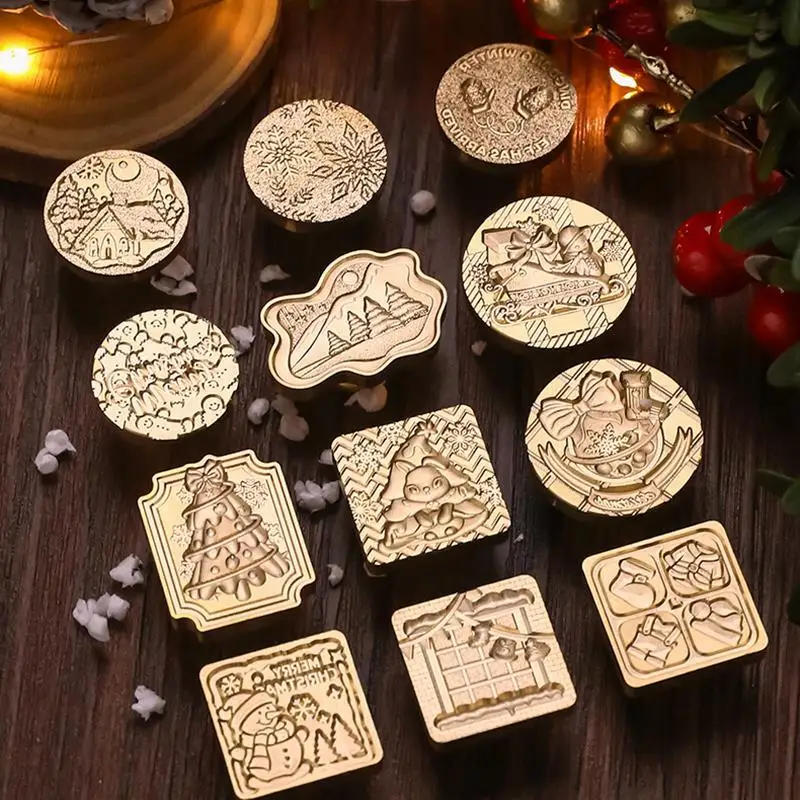 Description Picture 5 of item3D Layered Stereo Christmas Wax Seal Stamps Retro Vintage Sealing Stamp Head For Festival Gift Wrapping Cards Scrapbooking