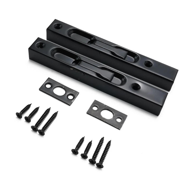 Description Picture 6 of itemBrand New Door Bolt Lock 1 Set Baking Painting Door Bolt Lock Door Hardware Screws Stainless Steel Strike Plate