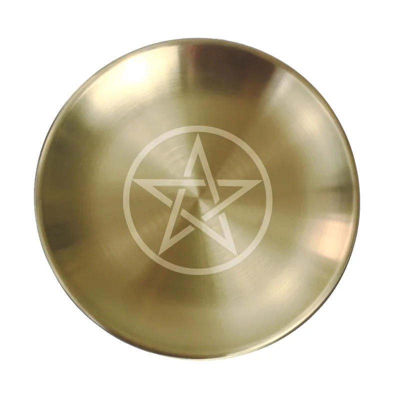 Description Picture 3 of itemPagan Ritual Tray Altar Pentagram Plate Crystal Stone Shelves Candle Holder Incense Burner Home Decor Accessories Witch Gift