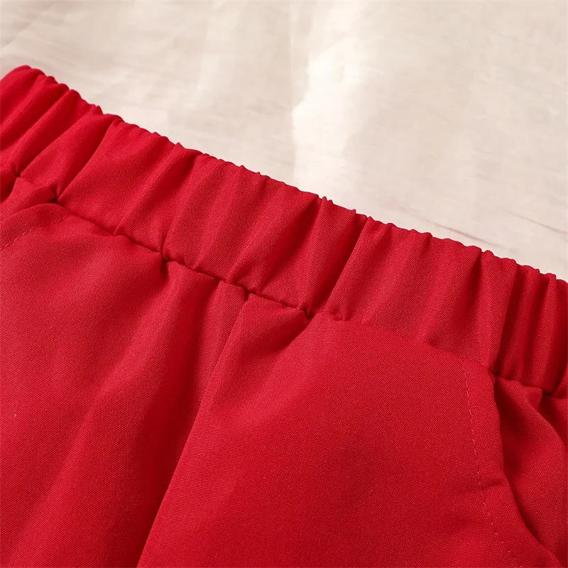 Description Picture 6 of itemBoys Christmas Pants Sets Long Sleeve Lapel Santa Claus Print Shirt Solid Color Pants Sets