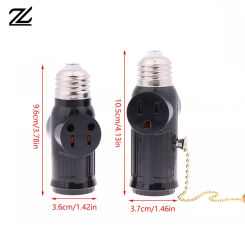 White Black US Power Plug To E26 To US Bulb Adapter Lamp Holder Base Socket Light Pull Chain Switch America Conversion