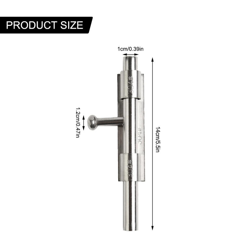 Description Picture 4 of item1Pcs 8 Inch Stainless Steel Door Latch Sliding Lock Bolt Latch Hasp Staple Gate Safety Lock Home Improvement Hardware