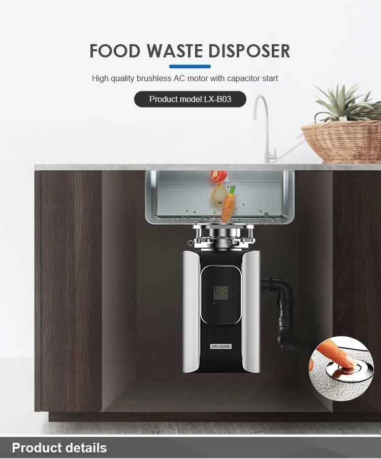 Description Picture 2 of itemHousehold Kitchen Food Waste Grinder Sink Disposer Crusher Waste Disposal Machine