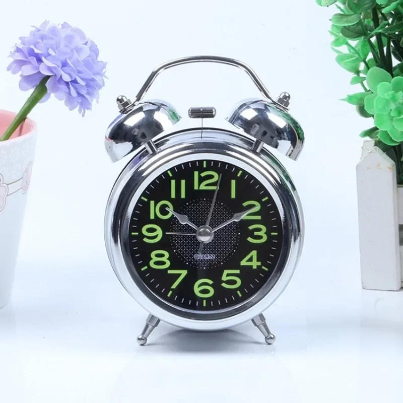 Description Picture 4 of item3 Inches Twin Bell Super Loud Alarm Clock with Nightlight for Heavy Sleepers Bed Desktop Student Decor Reloj Despertador