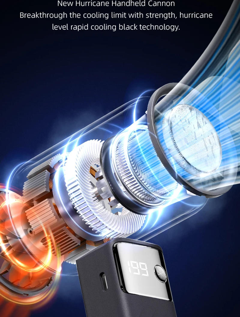 Description Picture 6 of itemUSB Rechargeable Handheld Ice Compress Fan Portable Folding with Digital Display Desktop Mini Silent Cooling Fan