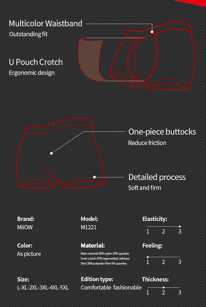 Description Picture 3 of itemMiiOW Men's Panties Seamless Ice Feeling Man Underwear Boxer Short Graphene Antibacterial Breathable Underpants Man Boxer Briefs