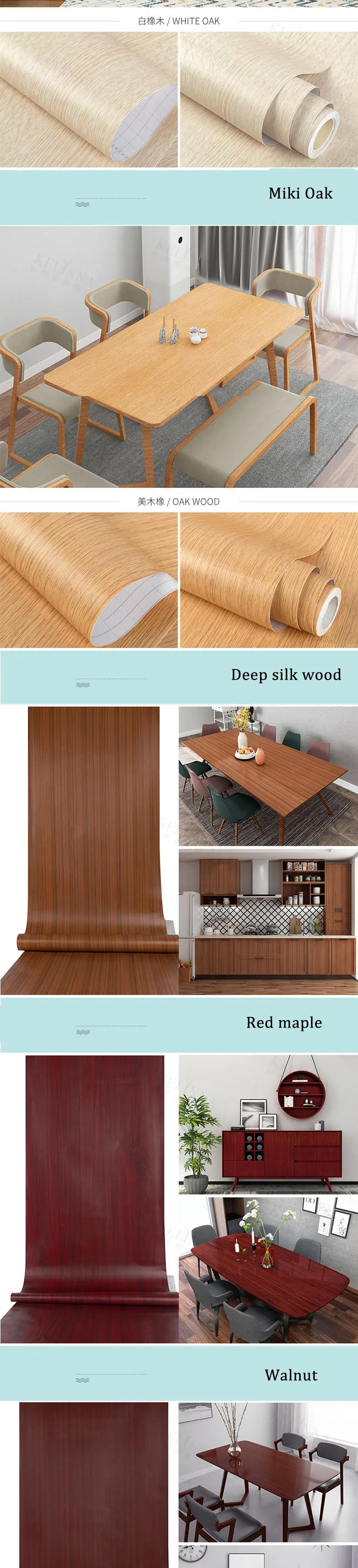 Description Picture 6 of itemWood Grain Stripe Wallpapers Retro Style Furniture Renovation Self Adhesive Waterproof Film Living Room Background Wall Stickers