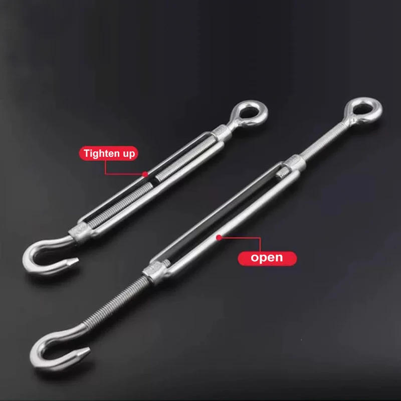 Description Picture 2 of item5Pcs Stainless Steel Hook and Eye Tensioners Rope Cable Tension Set Adjustable Garden M4 M5 M6 M8 Wire Tensioner