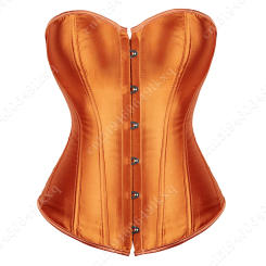 Corset Tops for Women Overbust Bustier Satin Sexy Lace up Corset Orange