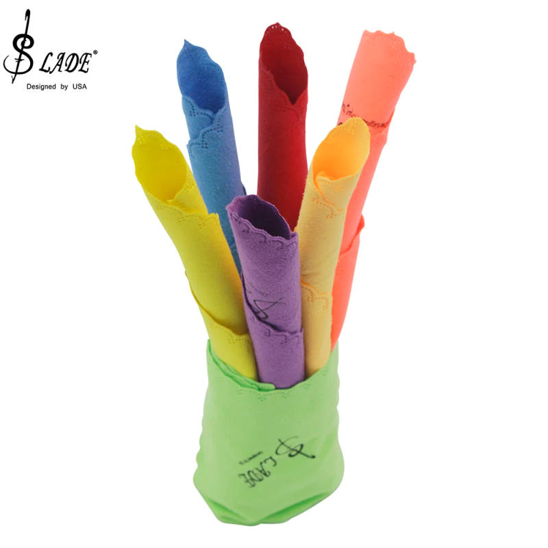 Description Picture 4 of itemSLADE Universal Colorful cloth Saxophone Clarinet Trumpet Instrument Cleaning Cloths Cotton Cloth Seven Pack Color Cloths