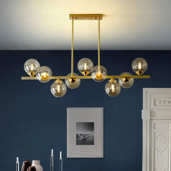 Nordic Chandelier Light Luxury G9 Imitation Copper Dining Table Led Pendant Light Indoor Lighting Fixtures Hotel Room Decoration