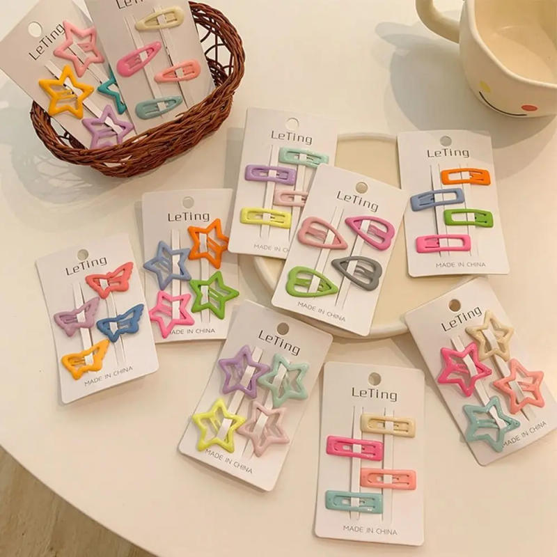 Description Picture 2 of itemStar Heart Shape y2k Geometry Shape Female Hair Accessories Children Hairpin Set Girl Baby Hair Clip Korean Style Headwear