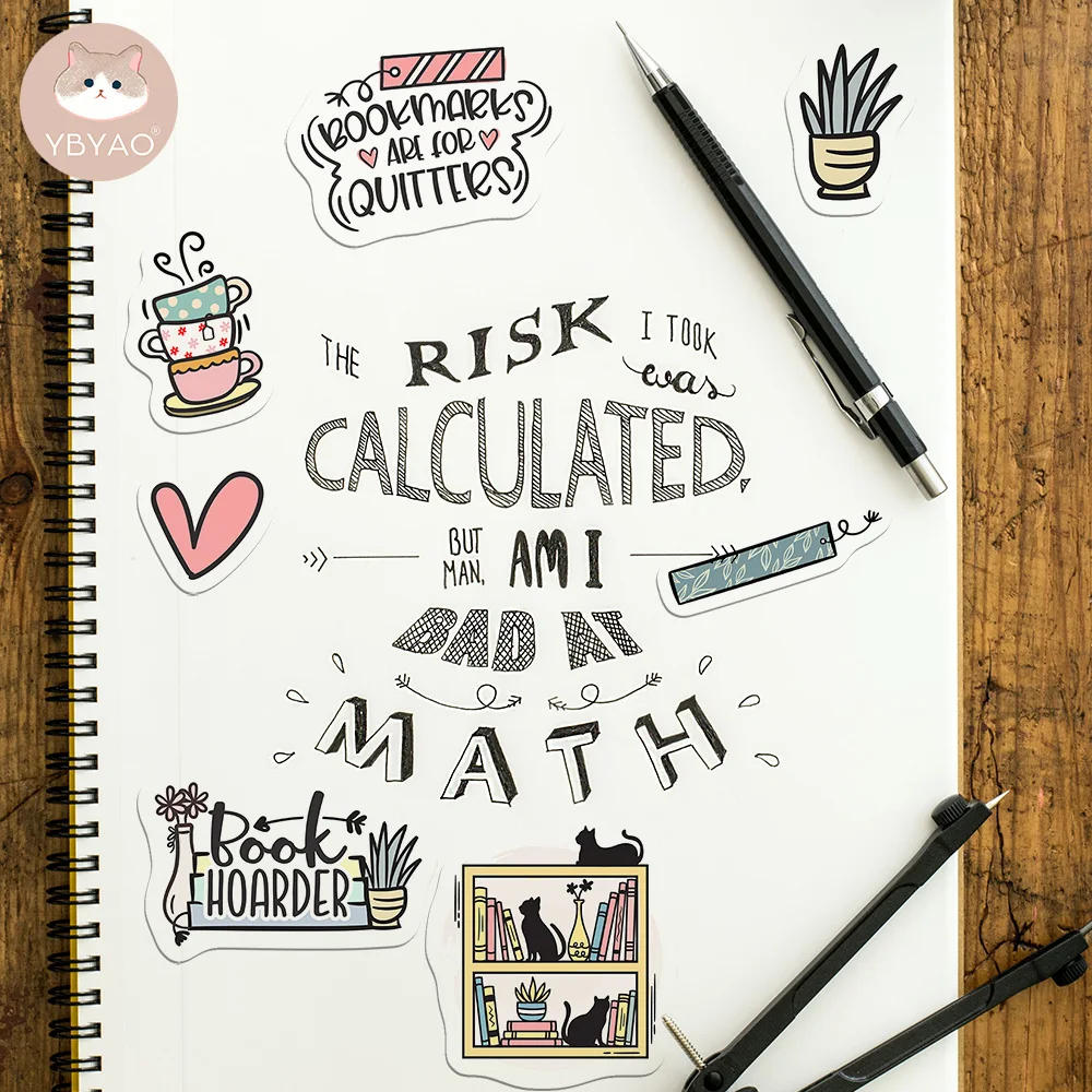 Description Picture 4 of itemCartoon Flower Book Stickers Die Cut Waterproof Water Bottle Stickers Laptop Decorative Scrapbooking Luggage Stationery Stickers