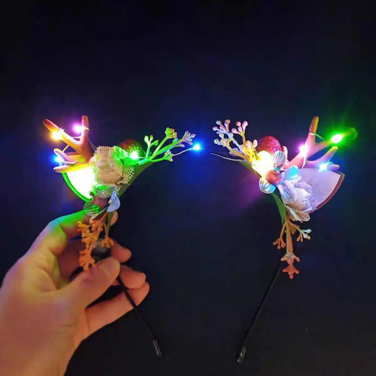 Description Picture 3 of itemElk Pulp Antlers Headwear, Christmas Headband, LED Light Headdress, Hair Band, Party Performance Props, Hair Accessories