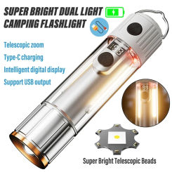 Super Bright LED Flashlight USB Rechargeable Tactical Flashlight Torch Searchlight with Magnet Outdoor Camping Fishling Light