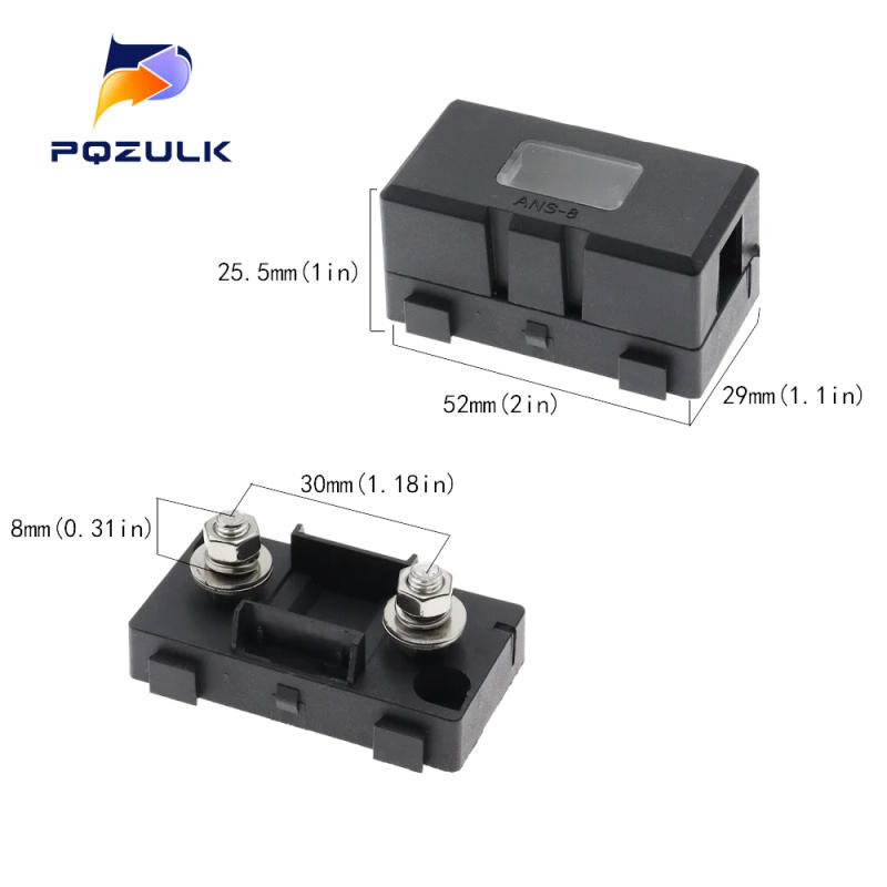 Description Picture 3 of itemANS-H Bolt Type Fuse Holder ANS-8 Safety Plate Base Car Automotive Carrier Fuse Box 20A 50A 70A 80A 100A 150A 175A 200A
